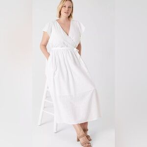 Lane Bryant NWT‎ Flutter-Sleeve Eyelet Maxi Dress Size 24